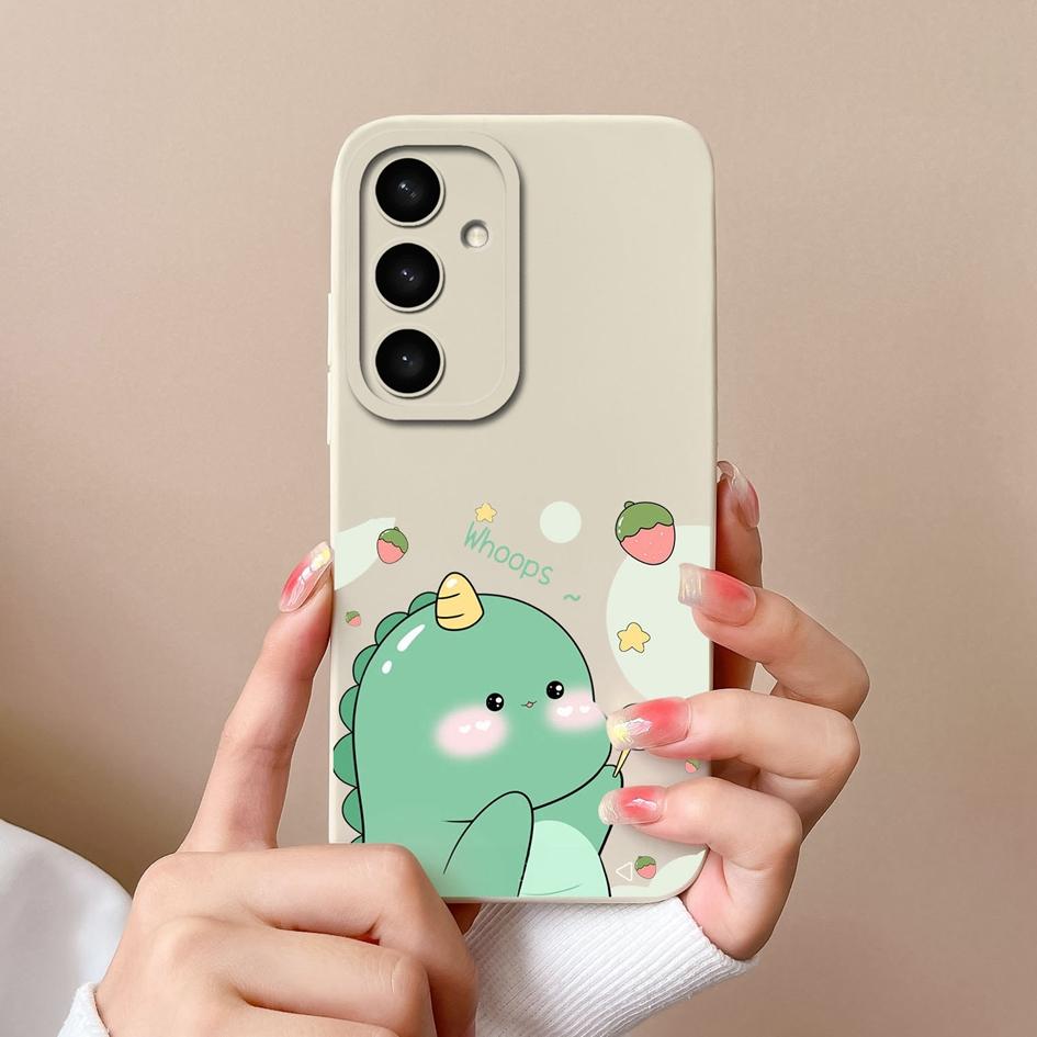 Funda para Teléfono Para Samsung A05 A36 A56 A26 S25 Plus Ultra F14 A05S A16 Funda Silicona Líquida Encantadora Cubierta de Dinosaurio A Prueba de Golpes Protectora Para Samsung Capas