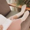 Crew Socks Ribbed Socks Unisex Beige 3-Piece Set