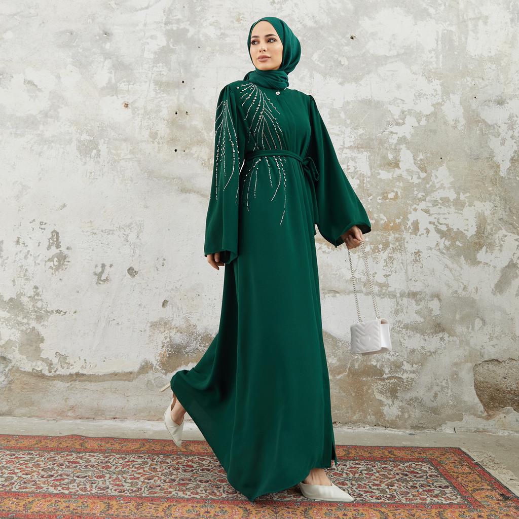 Viona Stone Abaya Damen Spezielle Oberbekleidung Abaya Topcoat Langes Kleid