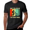 Dont Follow Me I Do Stupid Things Biking Vintage Tshirt Vintage Quickdrying Tops Aesthetic Clothes Mens Cotton Tshirt