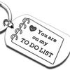 You Are On My Do List Stainless Steel Keychain Romantic Letter Design Fashion Couple Pendant Practical Valentine's Day Gift