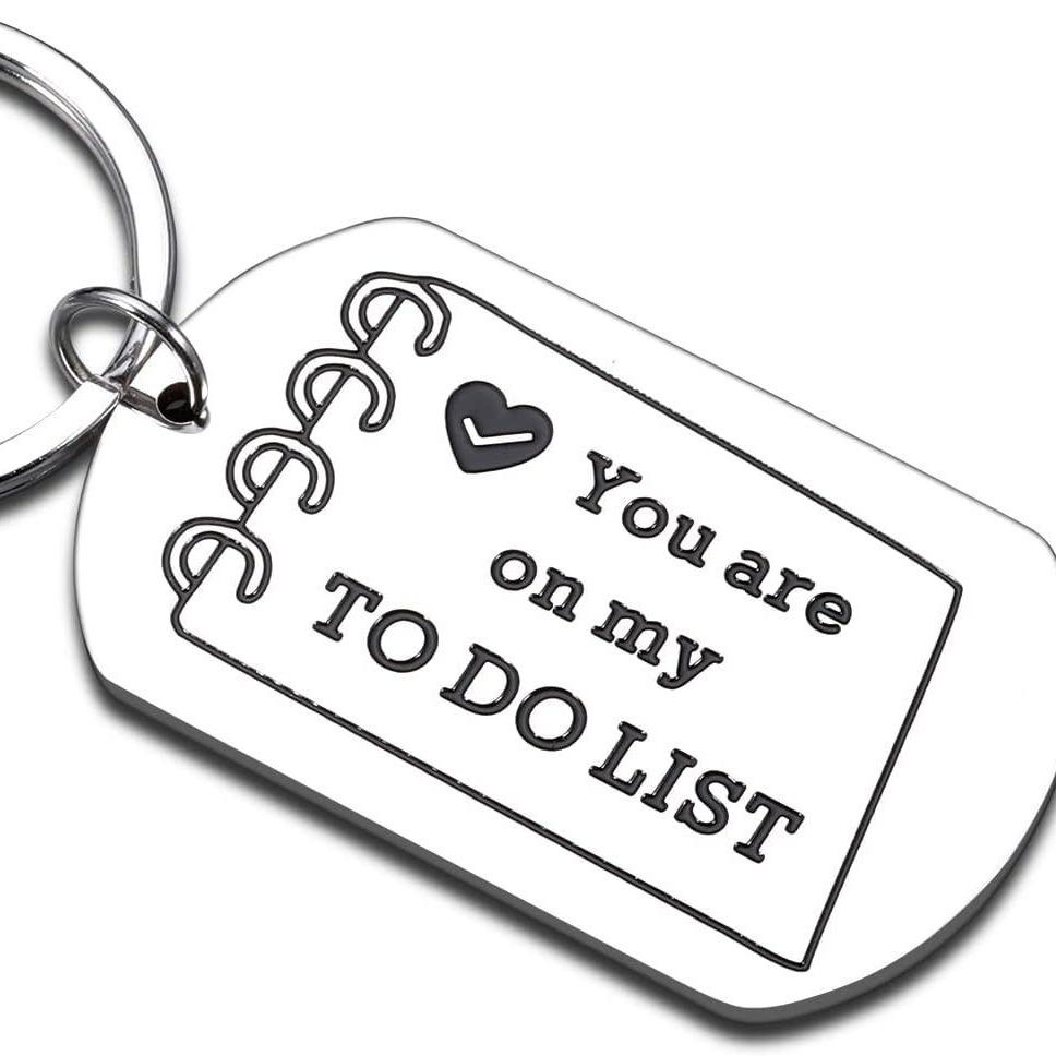 You Are On My Do List Stainless Steel Keychain Romantic Letter Design Fashion Couple Pendant Practical Valentine's Day Gift