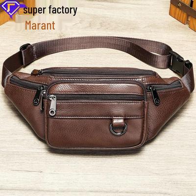 Men's Premium Leather Crossbody Waist & Chest Bag - Multifunctional Sports Phone Holder