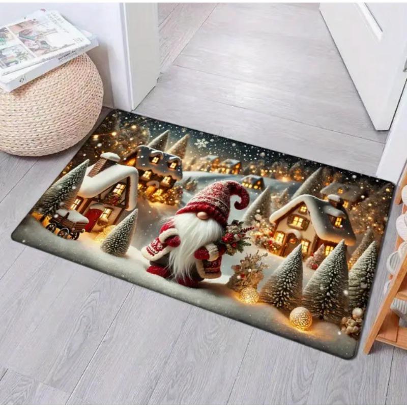 Christmas Gnome Pattern Door Mat Soft Carpet Living Room Kitchen Bedroom Bathroom Laundry Room Christmas Christmas Home Decor