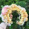 Ethnic Style Bridal Headband Hair Wreath Florals Crown Wedding Flower Headband Beach Hairband for Women Hair Accessory