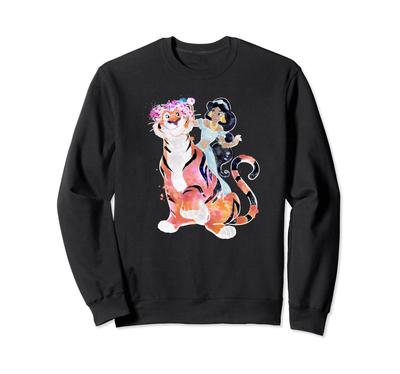 Disney Aladdin Jasmine Rajah Classic Watercolor Floral Sweatshirt