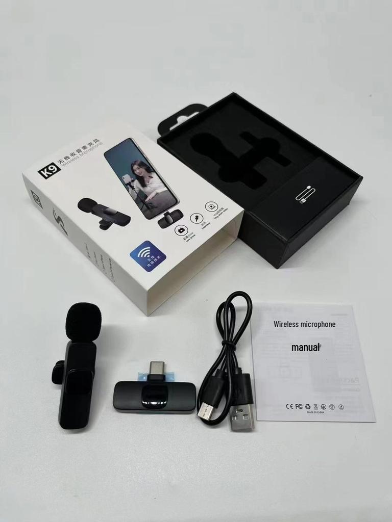 Wireless Lavalier Microphone with Intelligent Noise Reduction for Live Streaming, Vlogging, and Video Recording