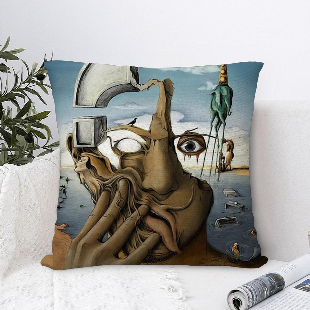 

S-Salvador D-Dali Paintings Pillow Case Plush Fabric Soft Pillowcase Double Sided Print Cushion Cover Household Gifts 16x16Inch