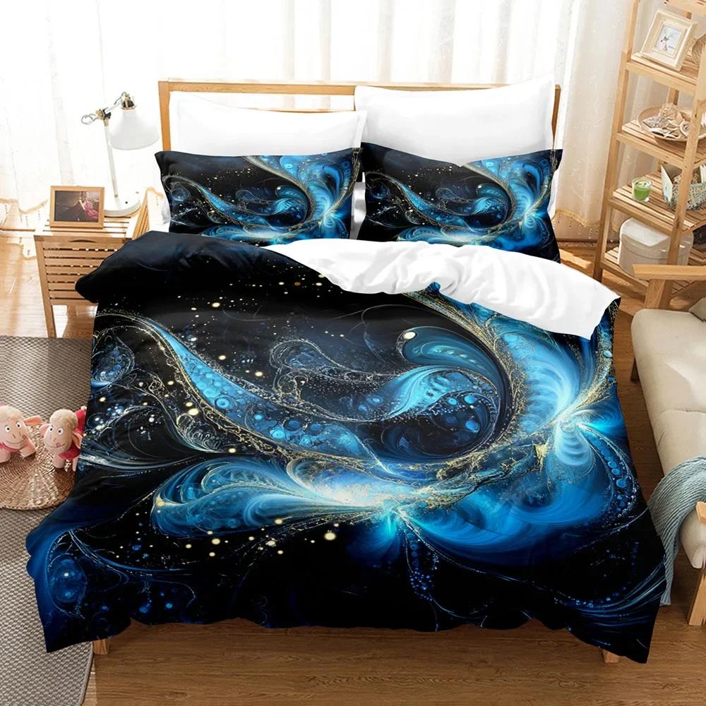 

Artistic Cosmic Milky Way Print Polyester Bedding Sets Child Kids Covers Boys Bed Linen Set For Teens King Size Bedding Set EU Twin 135x200cm