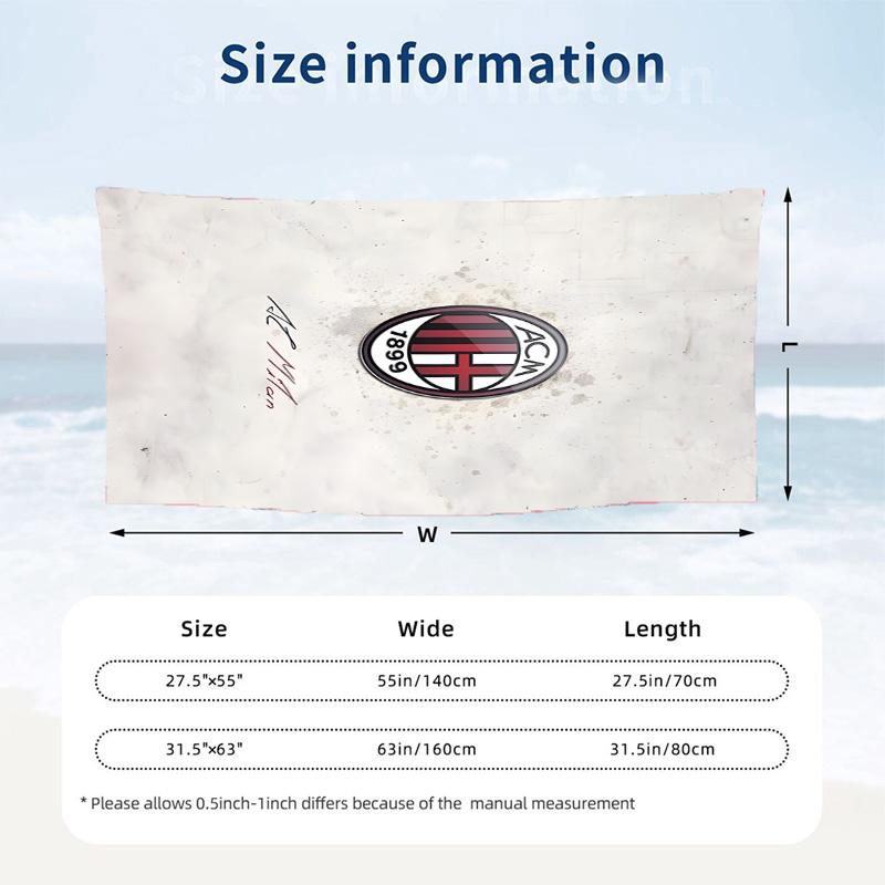 AC Milan Beach towels also serve as bath towels summer essential a musthave for the outdoors the beach and the pool