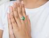 Green Malachite Statement Ring, 925 Sterling Silver, Minimalist Boho Ring, Handmade Gemstone Ring for Women