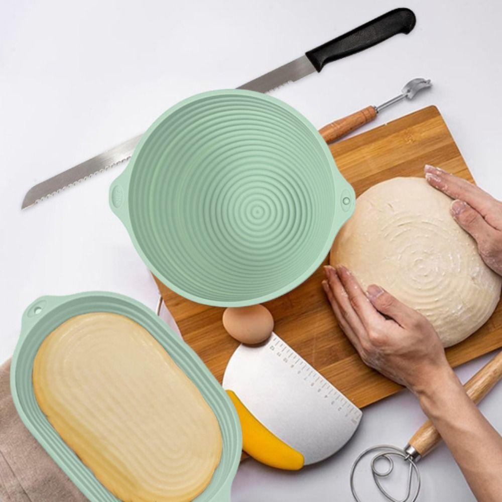 Silicone Bread Proofing Basket Round/Oval Dough Fermentation Basket Dough Proofing Bowl  Sourdough