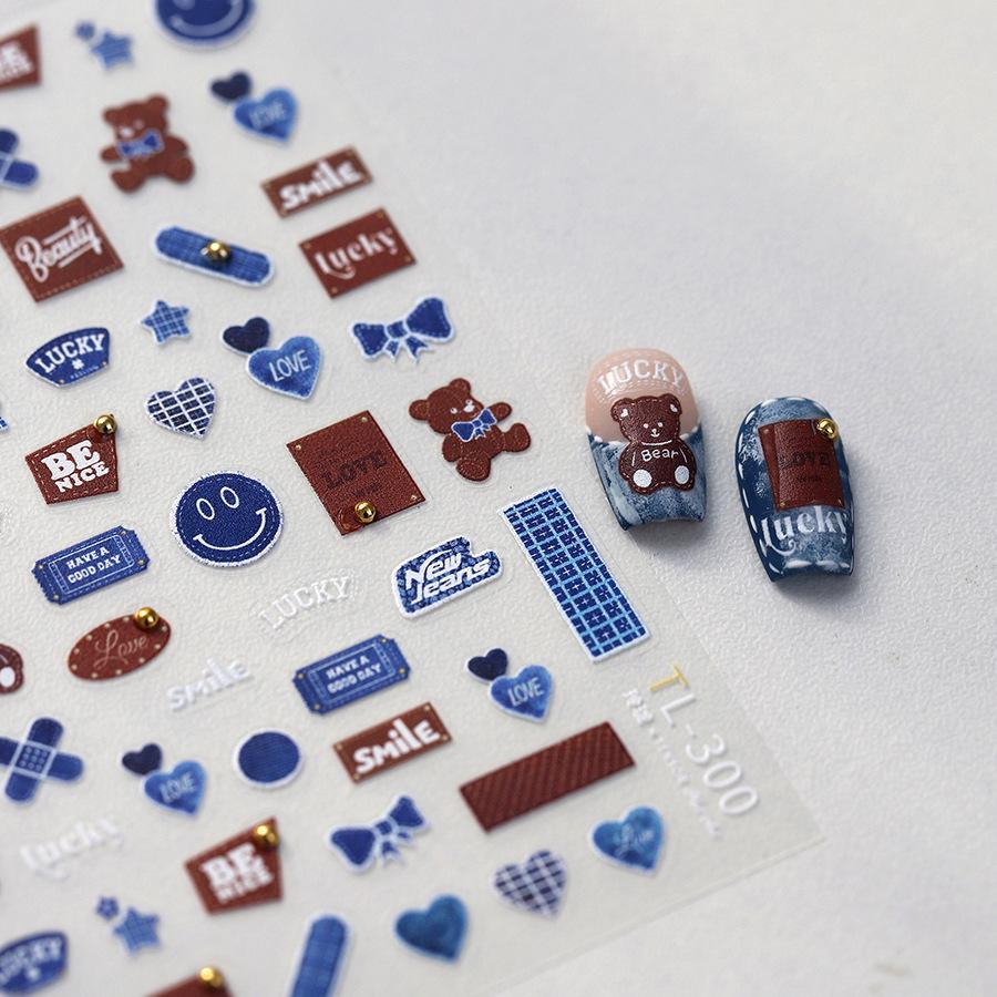 

TENSOR TL-300 3D Smiley Face Bear Nail Stickers - Exquisite Self-Adhesive Design