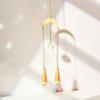 Faux Crystal Suncatcher, Colorful Prisms Window Hanging Sun Catcher, Moon Sun Rainbow Maker Chain Pendant for Garden Home Decor