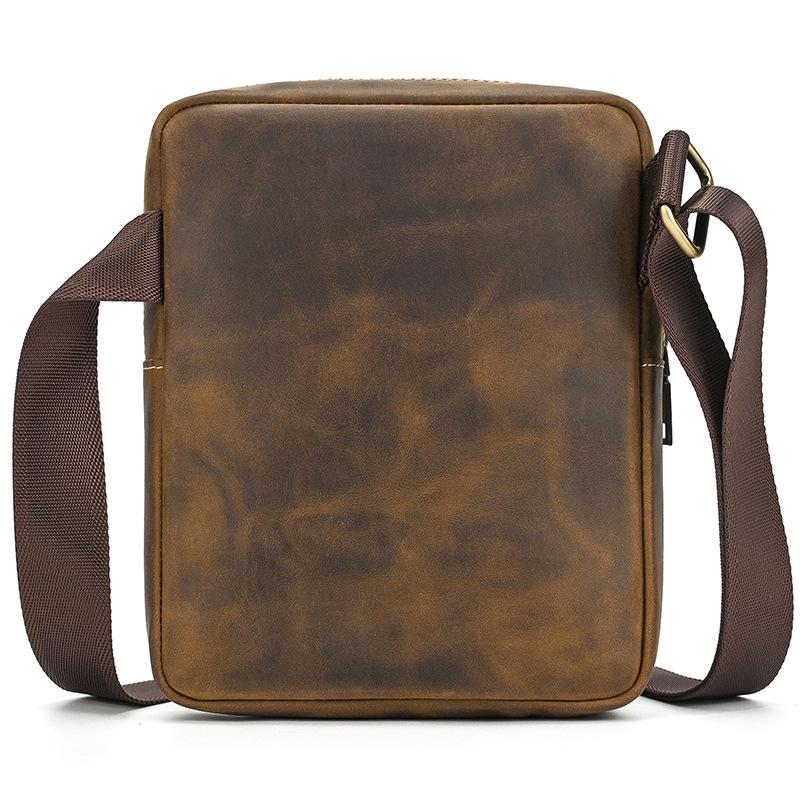 Retro Style Mini Shoulder Bag Genuine Leather Crossbody Bags Real Cowide Small Sling Bags Cowkin Men Male Bags For Phone Purse