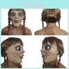 Máscara de Halloween Annabelle Terror Látex Cosplay Adereços de Chapelaria Fantasia Assustadora