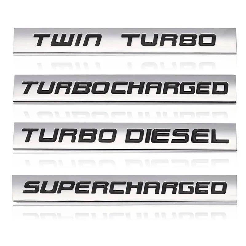 Car Sticker Twin Turbo Diesel Supercharged Turbocharged Logo Metal Emblem Badge Decal for BMW Audi Honda Toyota Jeep Ford Nissan