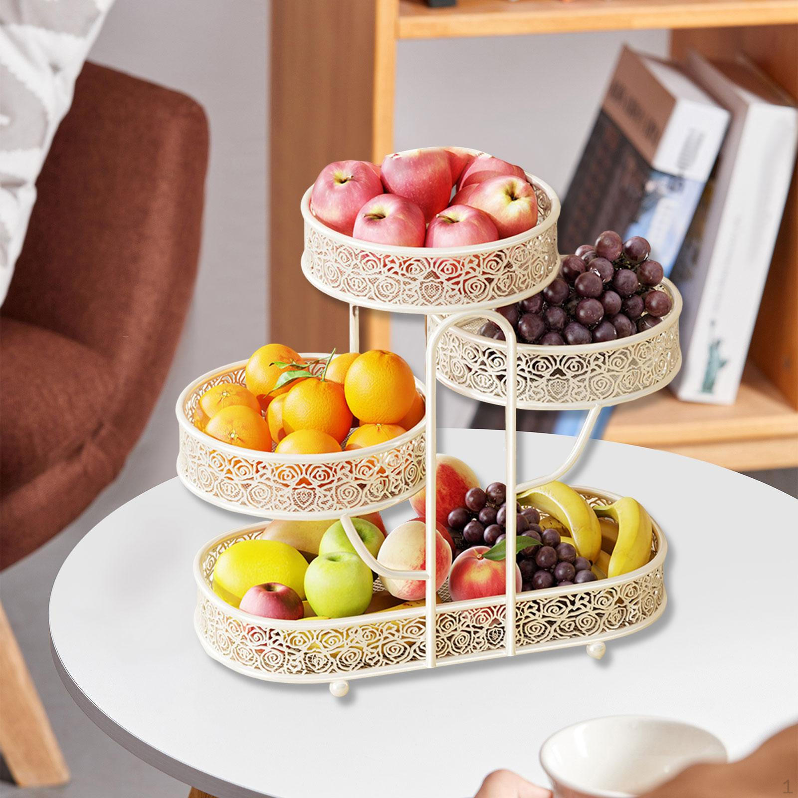 

Metal Fruit Basket, Snack Organizer for Living Room, Sturdy Design, 40 X 20 Cm белый