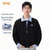 Men's Faux Two-Piece Shirt Collar Long Sleeve Sweatshirt