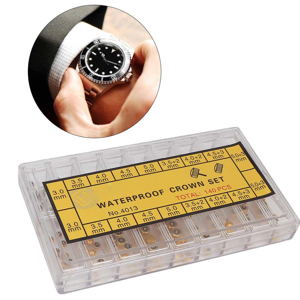 140pcs/box Watch Crown Parts Assorted Accessories Watch Repair Tool for Watchmakers