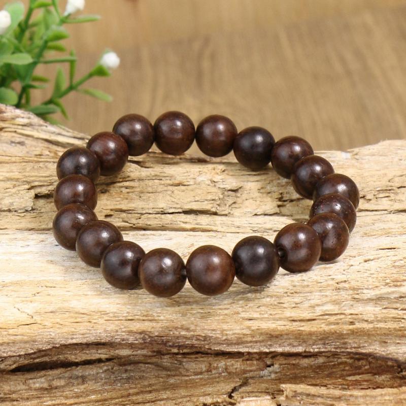 TopHanqi 3pcs Vintage Style Multi-color Wooden Beaded Elastic Stretch Bracelet Set for Men and Women