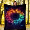 1pc Sunflower Printing Lightweight Flannel Blanket, Comfortable and Warm Blanket, for Camping Sofa Bed and Couch Office, Suitable for Gift Bl