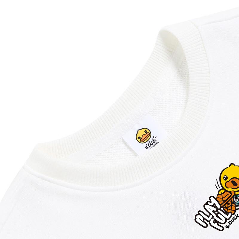 B.Duck Boys' Cartoon Print Round Neck Sweatshirt