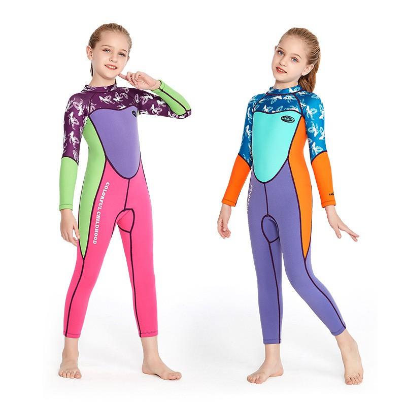 Kids 2mm Neoprene Full Body Wetsuit Swimming Surfing Diving Warm Winter Water Sports Gear