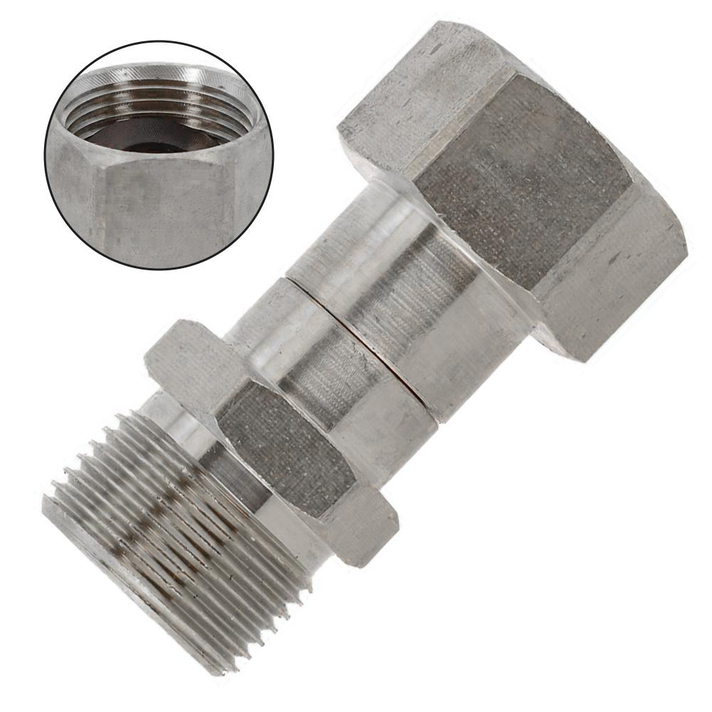 Stainless Steel Pressure Washer Swivel Connector M22 15mm Hose Fitting for High Pressure Cleaning Hoses and Car Wash Tools