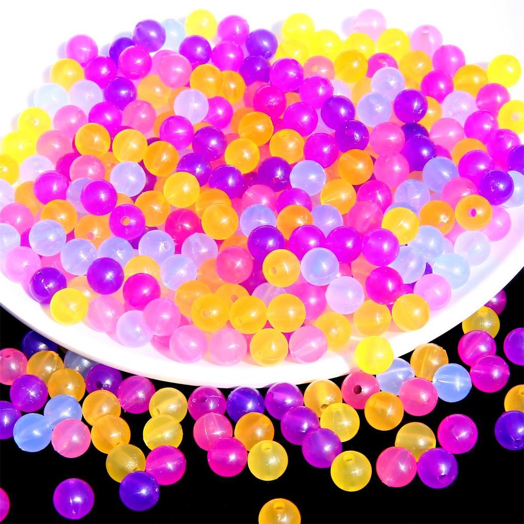 20g/bag 8mm Acrylic Beads Can Change Color Under UV Light DIY Bracelet Necklace Earrings Jewelry Accessories