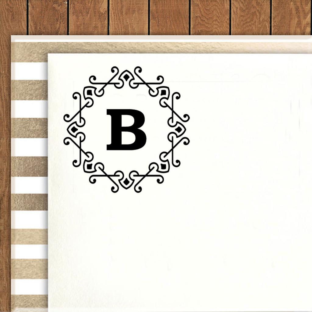 Printtoo Alphabet B Monogram Octagon Celtic Swirl Frame Self Inking Rubber Stamp Office