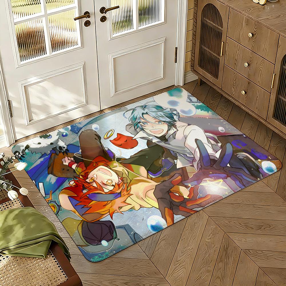 Anime Cool Boy Sk8 The Infinity Floor Mat Soft Thickened Absorbent Non-Slip Bedroom Living Room Door Mat Home Decor Flannel Rugs