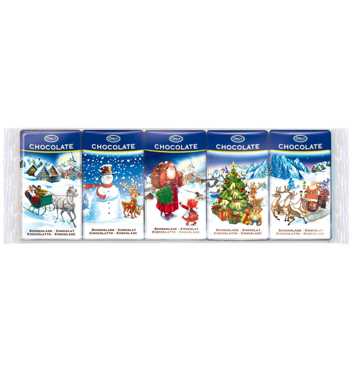 Nur Vollmilch Schokolade Weihnachten 5 x 15 g