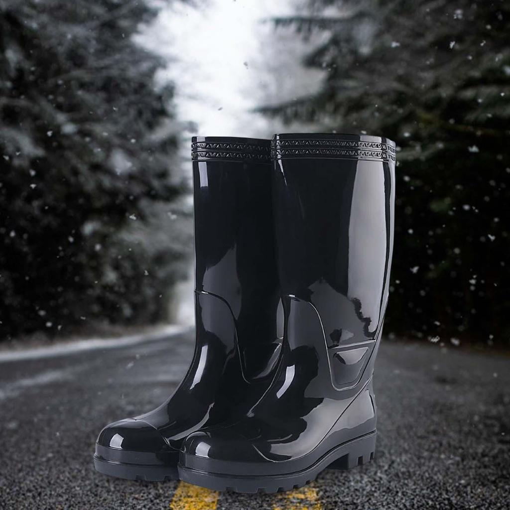 Men's Steel Toe Rain Boots PVC Rubber Boots, Waterproof Outdoor Work Durable Slip Resistant