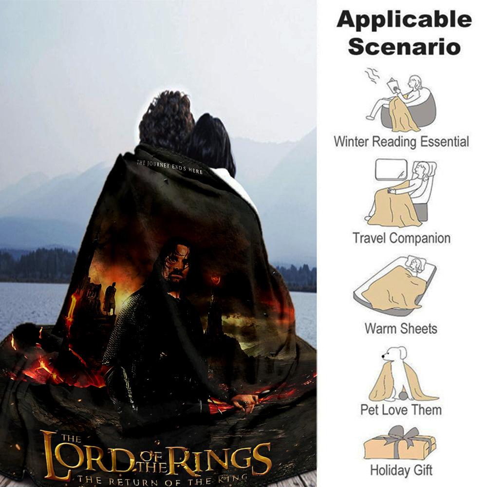 1pc Journey Ends Here Return Of The King Flannel Blanket - Soft Warm Throw for Home, Office, TravelL1347