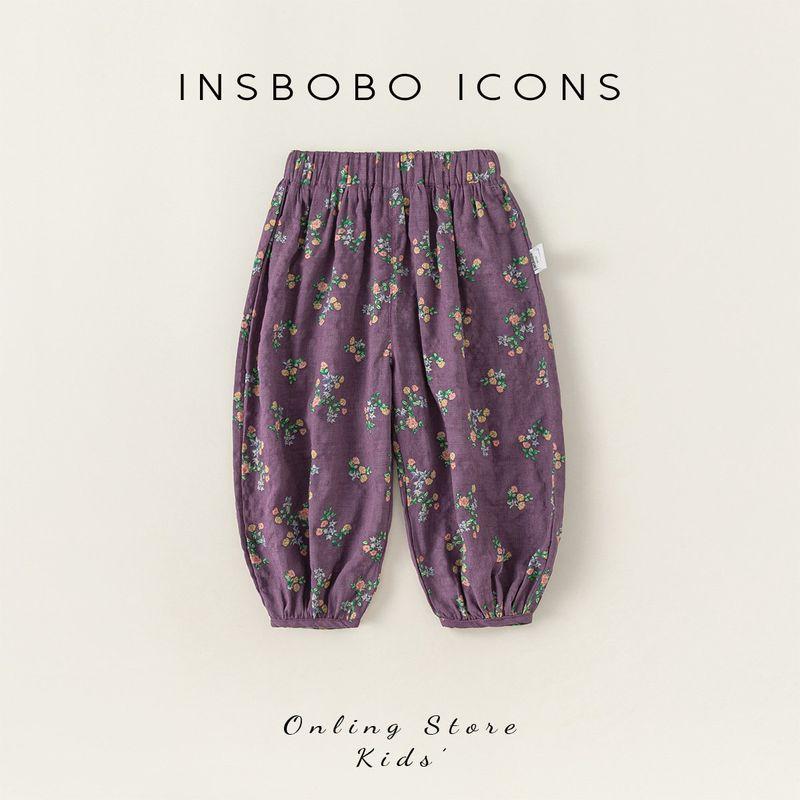 Girls  Pants, Toddler Girls  Spring and Autumn Long Pants, 2026 New Style, Little Girls  Casual Pants, Spring Lantern Pants, Trendy Ins Bobo Purple 80