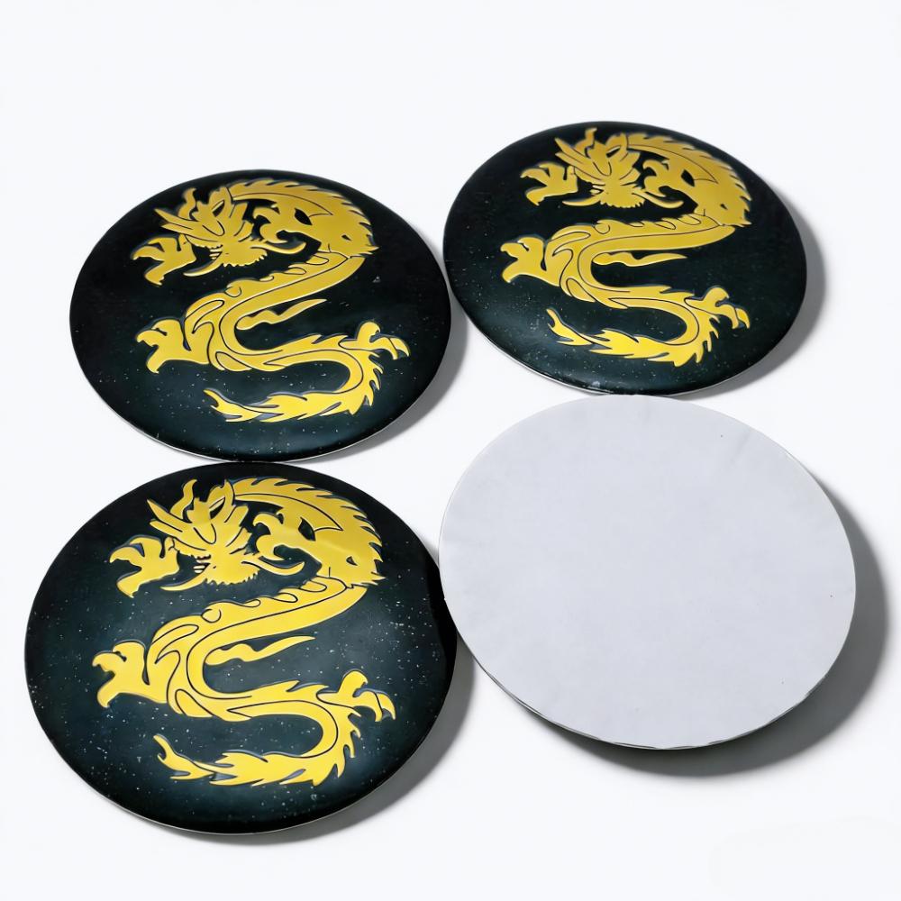 4pcs 56MM Dragon Logo Emblem Car Stickers Accessories for Car Wheel Center Caps Rim Hubcaps Cover Wheels Hub Cap Badge Replace