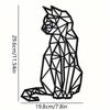 Laser Cut Geometric Wrought Iron Cat Wall Art Sculpture Home Decor