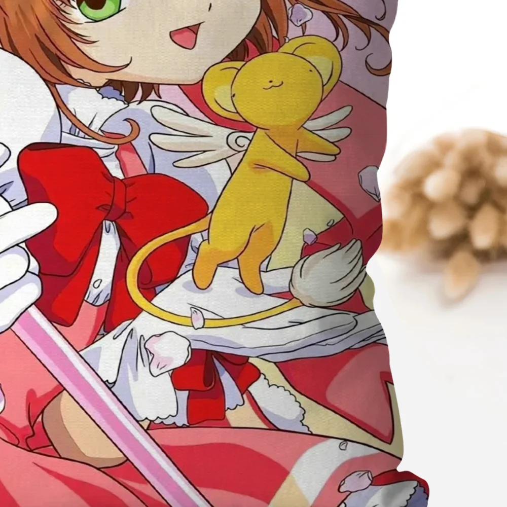 1pc C-Cardcaptor S-Sakura Magical Girl Manga Pillow Case Square Pillow Bedroom Sofa LeisureCar Living Room Home Decoration 40X40