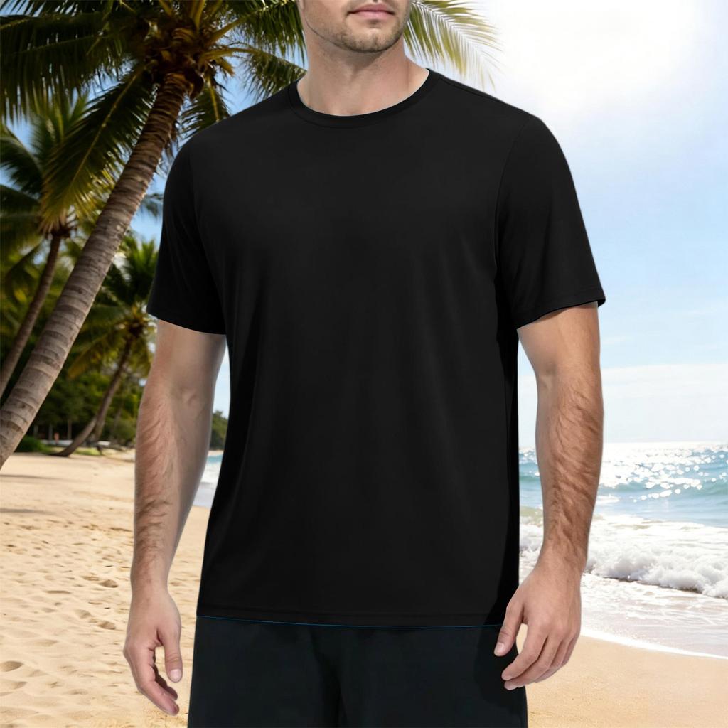 Men's Summer Quick Dry Short Sleeve T Shirt Lightweight Athletic Fitness Top for Outdoor Sports Hiking Running Gym
