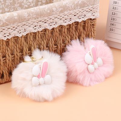 Cartoon Kaninchen Fell Ball Schlüsselanhänger weiche süße pelzige Kaninchen Puppen Tasche Charme Tier Auto Schlüsselanhänger Tasche Ornamente