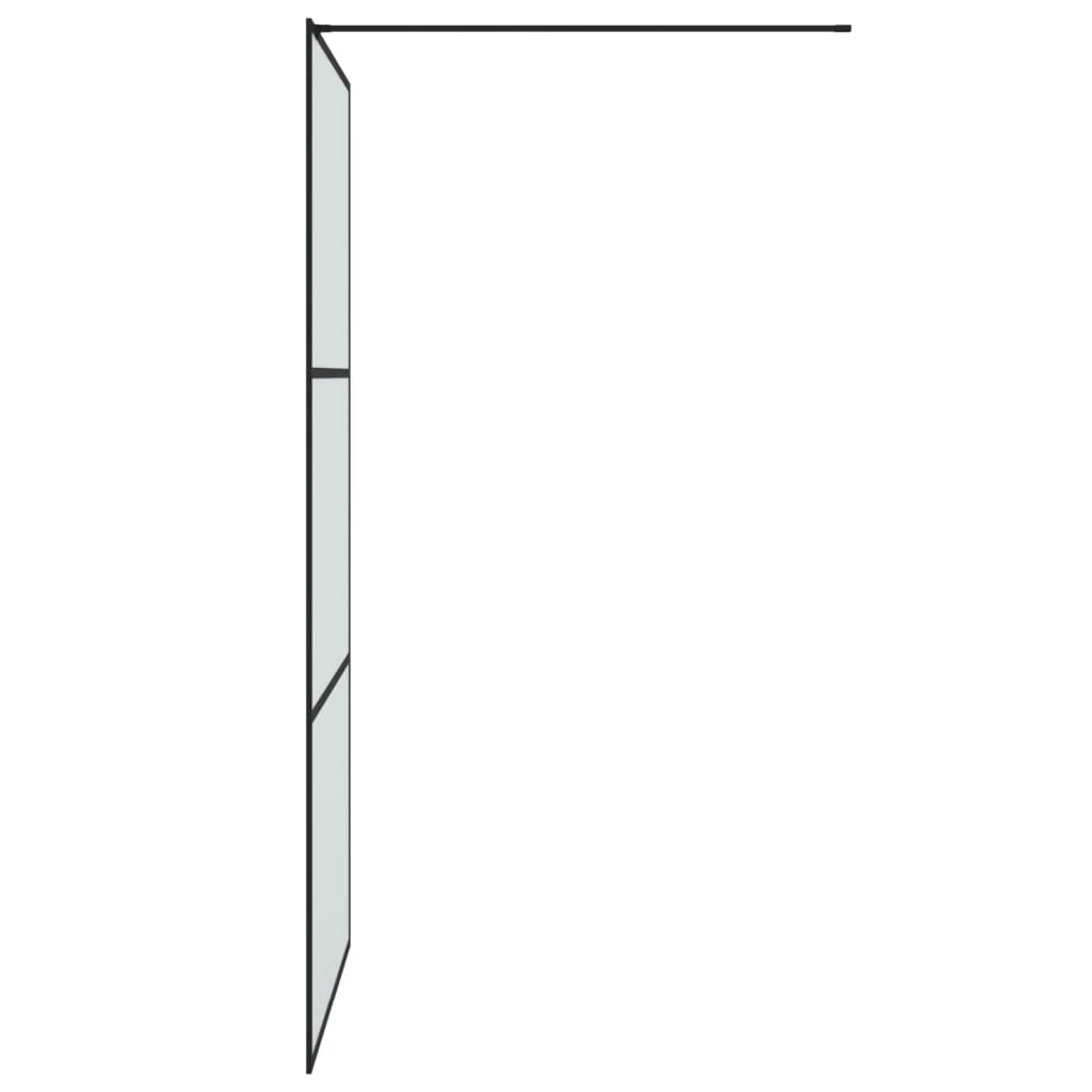 Walk In Shower Screen Black 100 X 195 Cm Matte ESG Glass