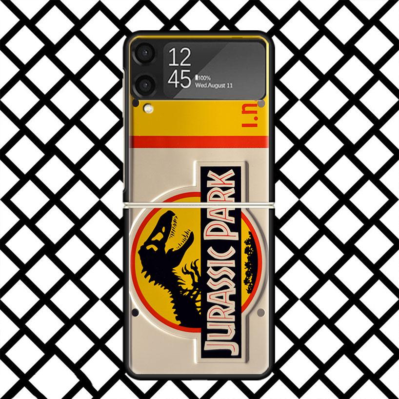 

Jurassic Park Dinosaur World Phone Case For Samsung Z Flip 7 6 5 4 3 Galaxy ZFLIP7 ZFlip6 5G Flip5 Flip4 Flip3 5g Black Hard Cov Samsung Z Flip 6