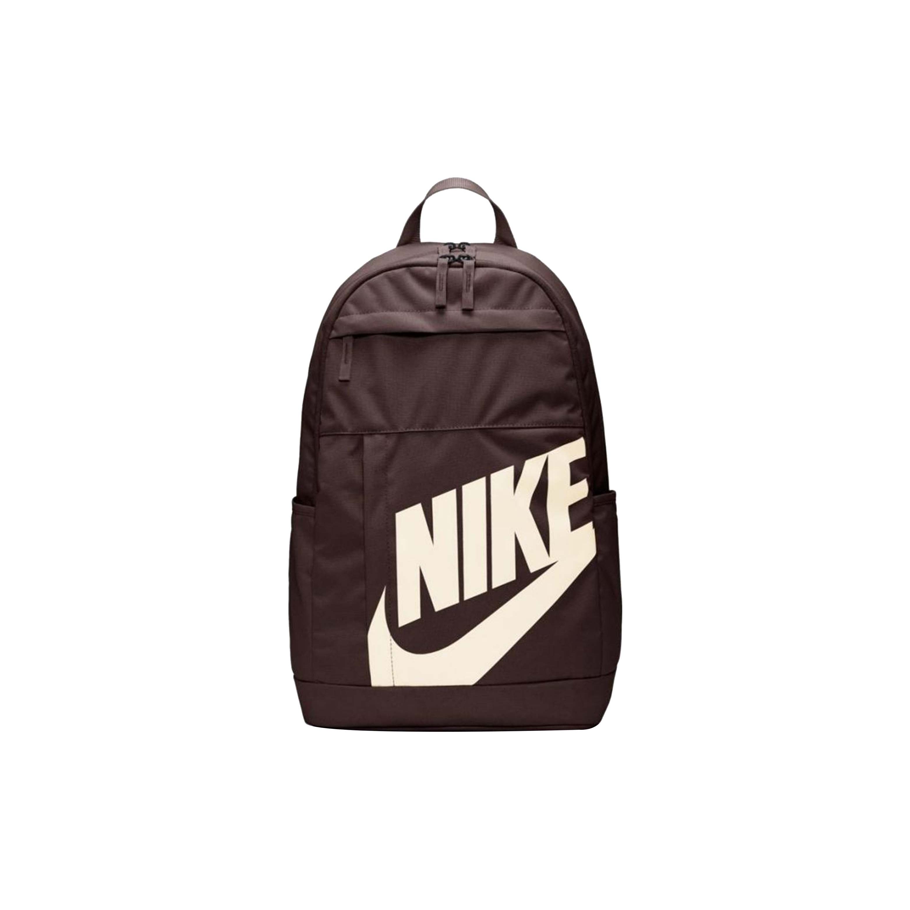 Nike Large Capacity Logo Print Zipper Fabric Backpack Unisex Backpack Brown BA5876-227 Brown