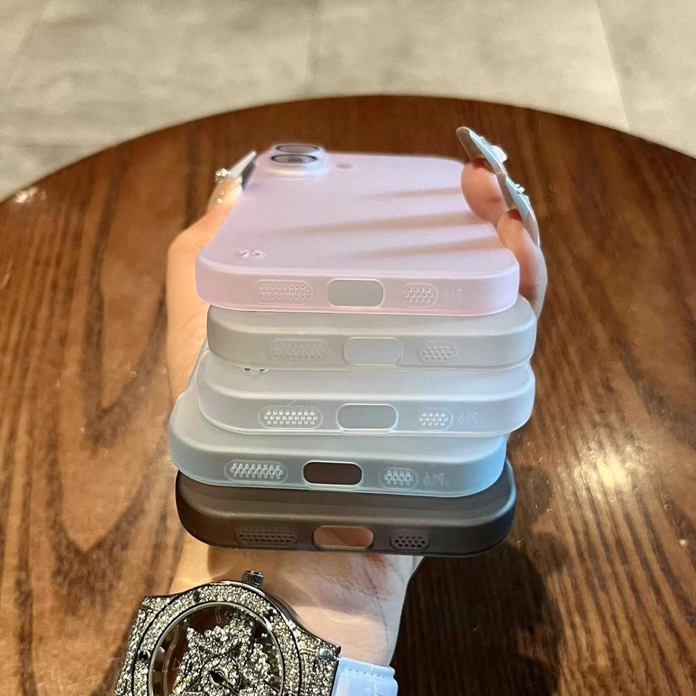 Ultra Thin Slim Matte Phone Case for iPhone 16 15 14 13 Pro Max Glass Camera Protector No Border PC Cover