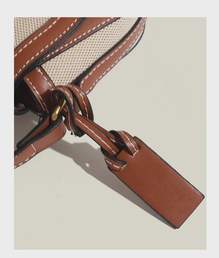 2025 Retro Contrast Color Woven Crossbody Saddle Bag - Versatile One-Shoulder Underarm Bag for Women