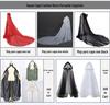 Black Ivory Chiffon Bridal Halter Cape Shawl for Women