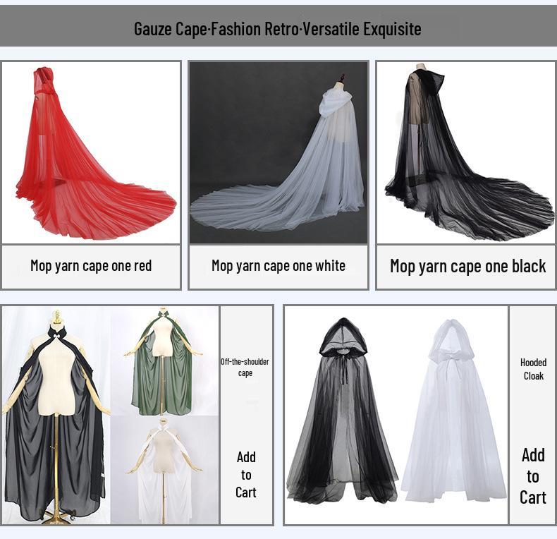 Black Ivory Chiffon Bridal Halter Cape Shawl for Women