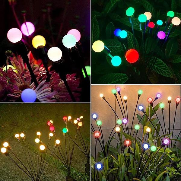 6 Led Solar Light Outdoor Garden Decoration Landscape Lights Firework Firefly Lawn Lamps Country House Decor Lamp