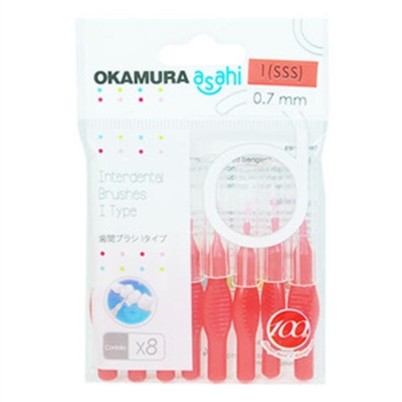 8-piece I-shaped interdental brush (No. 1-5) No. 3 (s 1.0mm)